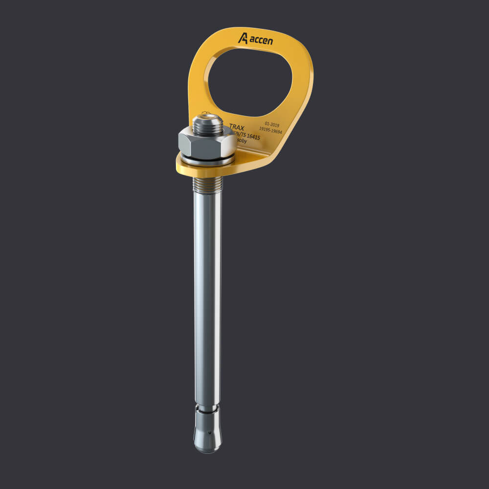 personal protection for three people - Trax Light B anchor point - mounting to reinforced concrete base material